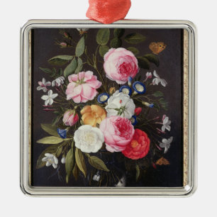 T32512 Stilleven van bloemen in een Vase, 1661 (zi Metalen Ornament