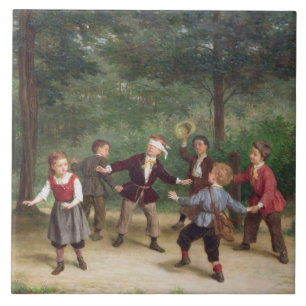 T33268 Blind Man Buff 91316me; kinderen; spelen Tegeltje