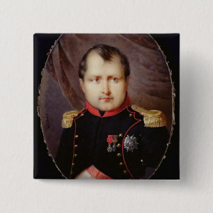 T34002 Portret Miniatuur Napoleon I (1769-1821) Vierkante Button 5,1 Cm