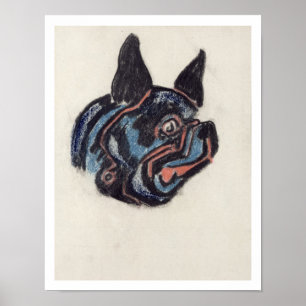 T35228 Dog (papier op papier) Poster