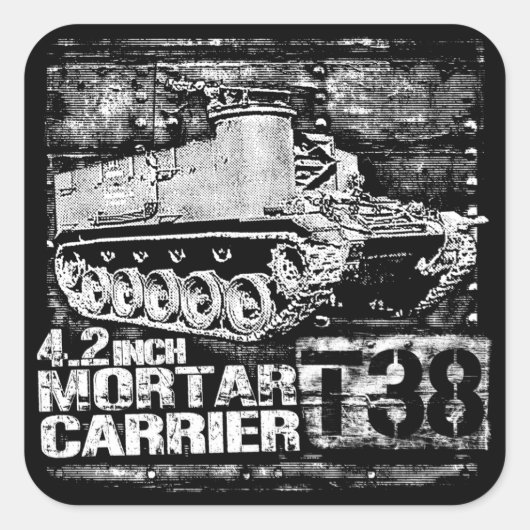 T38 4,2 inch morteldrager vierkante sticker (Voorkant)