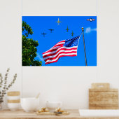 T-1A, T-38C en T-6A US FLAG FLYPAST Poster (Keuken)
