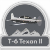 T-6 Texan II Trainer Vliegtuig Sticker (Voorkant)