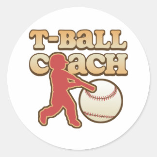 T-Ball Coach Ronde Sticker