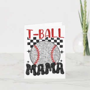 T-ball Mama Softball Mom Geruit Afdrukken M Kaart