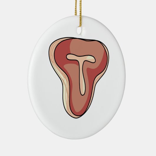 T-Bone Steak Keramisch Ornament (Rechts)