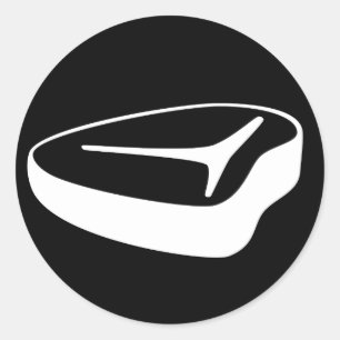T-Bone Steak ronde sticker (klein)