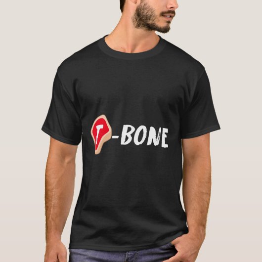 T-Bone Steak T-Shirt Funny Random T-shirt Stuk van (Voorkant)
