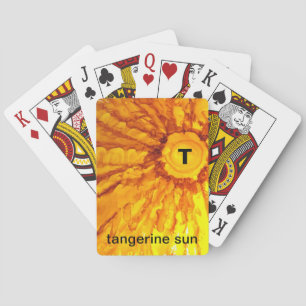T - Cartes de jeu d'art d'alphabet de Sun de
