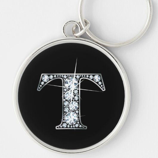 "T" Diamond Bling Sleutelhanger (Voorkant)