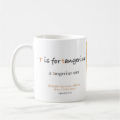 T est pour la tasse d'art d'alphabet de mandarine (Gauche)