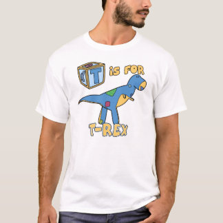 T est pour le T-shirt d'enfant en bas âge de T-Rex