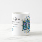 T est pour Merci Mug - Bleu & Or (Centre)