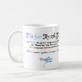 T est pour Merci Mug - Bleu & Or (Gauche)