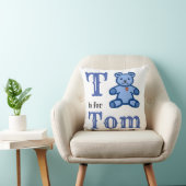 T est pour Tom bébé garçon Coussin de lancer (Chaise)