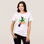 "T-Hex" Funny Halloween Tee - T-Rex Costume Tri-Blend Shirt (Voorkant volledig)