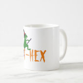 T-hex T-rex grappig spooky halloween mok design (Voorkant rechts)