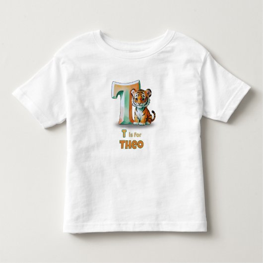 T is for Theo - Personalized Toddler T-Shirt (Devant)