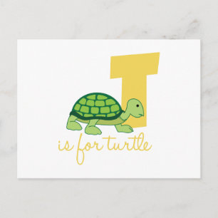 T is voor schildpad briefkaart