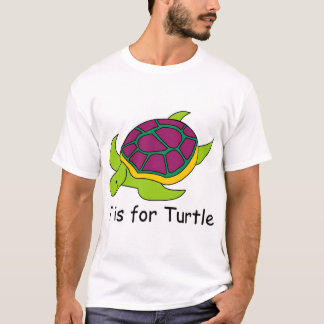 T is voor schildpad t-shirt