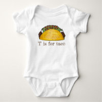 T is voor Taco Mexican Food Alphabet Letter T