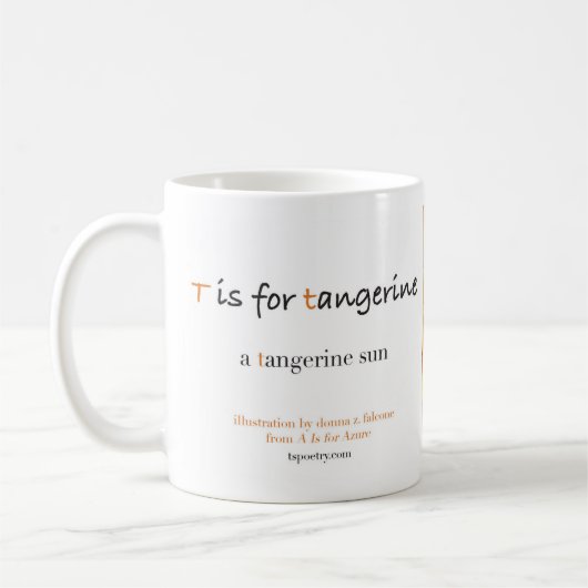 T is voor Tangerine alfabet art mok (Links)