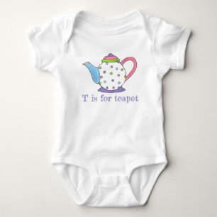 T is voor Teapot Polka Dot Tea Pot Party Time Romper