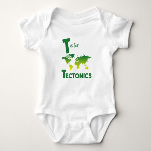 T is voor Tectonics Cute Geology & Science Design Romper (Voorkant)