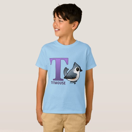 T is voor Titmouse T-shirt (Voorkant volledig)