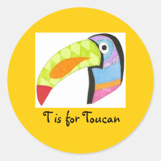 T is voor Toucan Ronde Sticker
