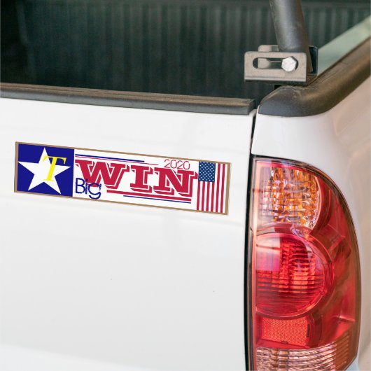 T is voor Trump Big Win 2020 Bumpersticker (Op Truck)