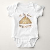 T is voor TURNOVER Apple Pastry Alphabet ABCs Romper (Voorkant)