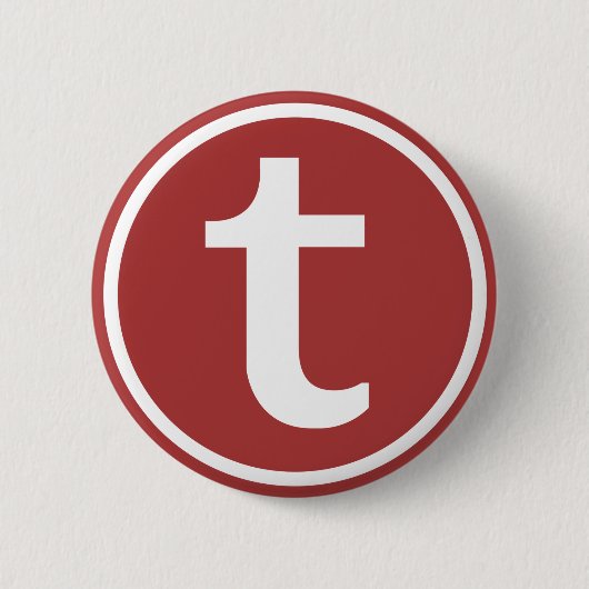 T-Logo-Button Ronde Button 5,7 Cm (Voorkant)
