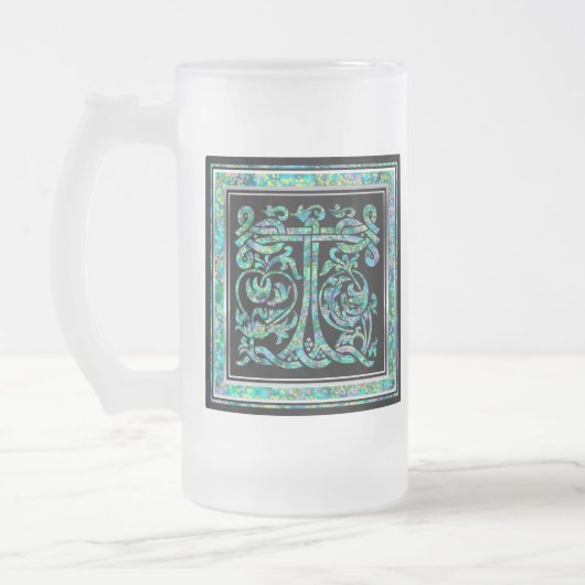 T "Masselle Blue" Aangepaste monogram Mokken (Links)