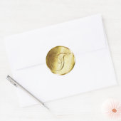 T Monogram Faux Gold Envelope Seal Stickers (Envelop)