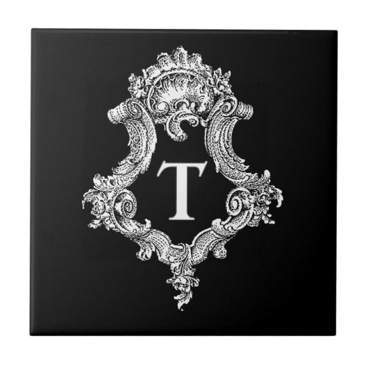 T Monogram Initiaal Tegeltje (Voorkant)