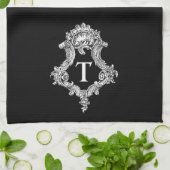 T Monogram Initiaal Theedoek (Gevouwen)
