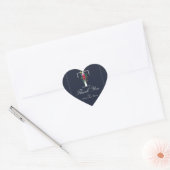 T Monogram Laatste Initiaal Modern Blauw Bloem Bru Hart Sticker (Envelop)