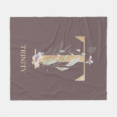 T Monogramme Floral Couverture en polaire personna (Devant (Horizontal))