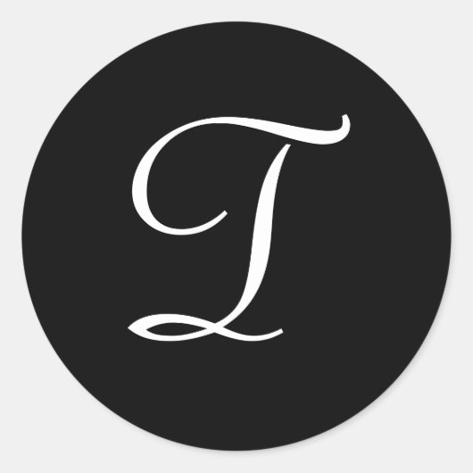 T Monogramme Stickers Noir Blanc Mariage (Devant)