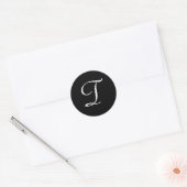 T Monogramme Stickers Noir Blanc Mariage (Enveloppe)