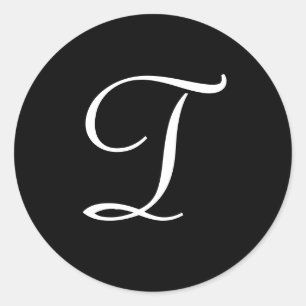 T Monogramme Stickers Noir Blanc Mariage