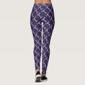 T monogrammed paarse gepatterde leggings (Achterkant)