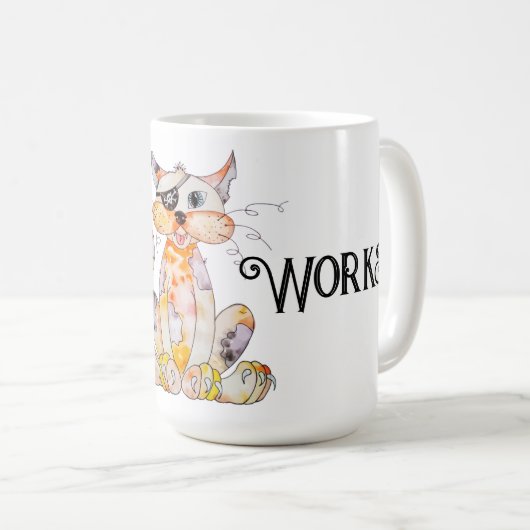 T.N.R. OEuvres Tirées Oreille Chat Mug (Devant droit)