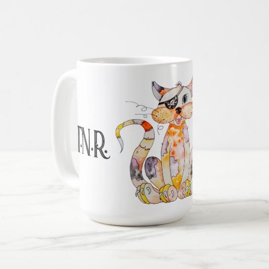 T.N.R. OEuvres Tirées Oreille Chat Mug (Devant gauche)