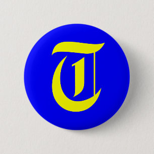 T - OUD ENGELS RONDE BUTTON 5,7 CM