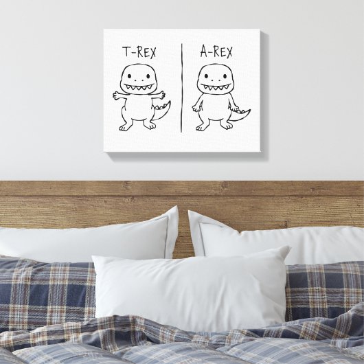 T-Pose T-Rex Sketch Canvas Afdruk (Insitu (Slaapkamer))