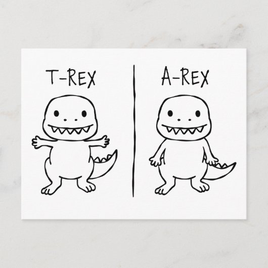 T-Pose T-Rex Sketch Feestdagenkaart (Voorkant)