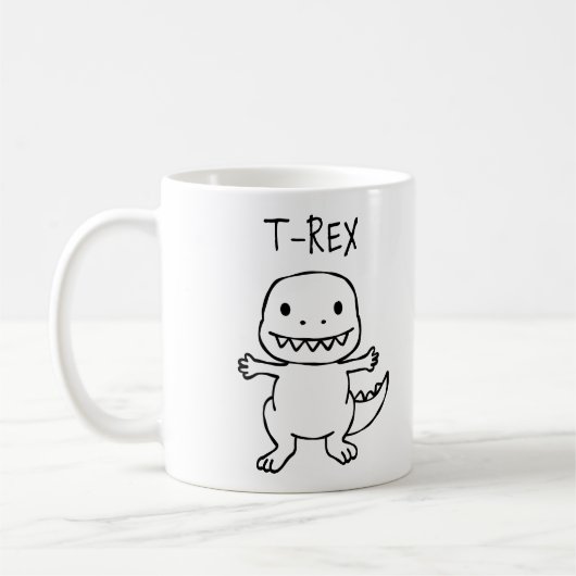 T-Pose T-Rex Sketch Koffiemok (Links)