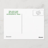 T&R LAWN CARE, SERVICES, SNOWPLOWING, MOWING, T... BRIEFKAART (Achterkant)